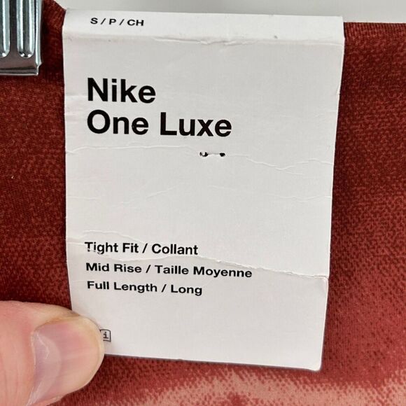 Nike Dri-Fit One Luxe Mid-Rise Oxen Brown Maroon Leggings NWT Small - Picture 9 of 15